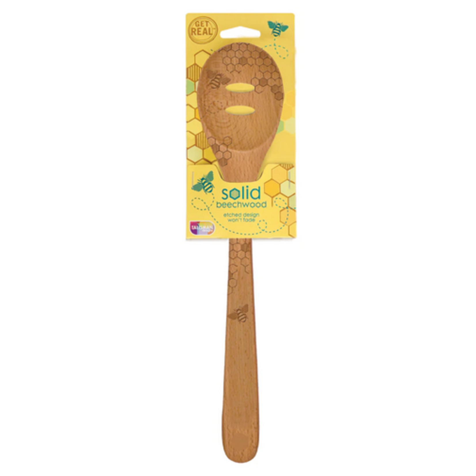 Talisman Design Beechwood Slotted Spoon, Bee | Talisman Design
