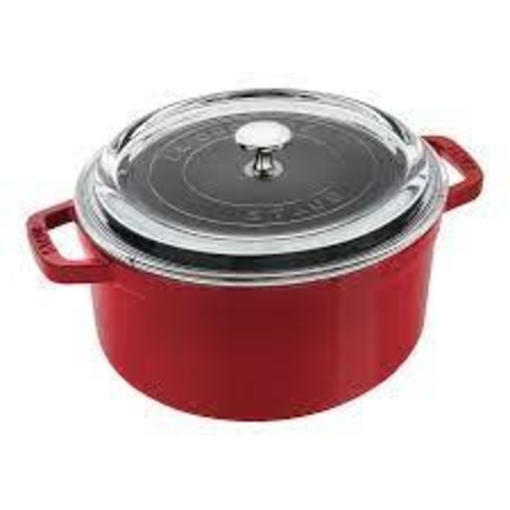 Round Cocotte w/ Glass Lid, 4Qt, Cherry - Duluth Kitchen Co