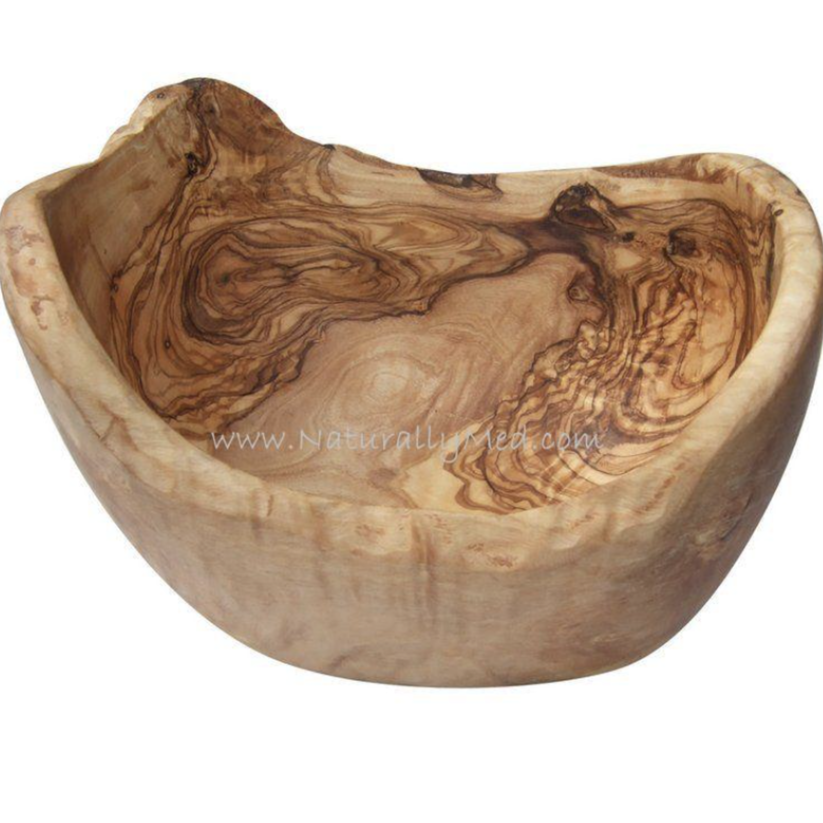 Naturally Med Olive Wood Natural Fruit Bowl - 10.5" | Naturally Med