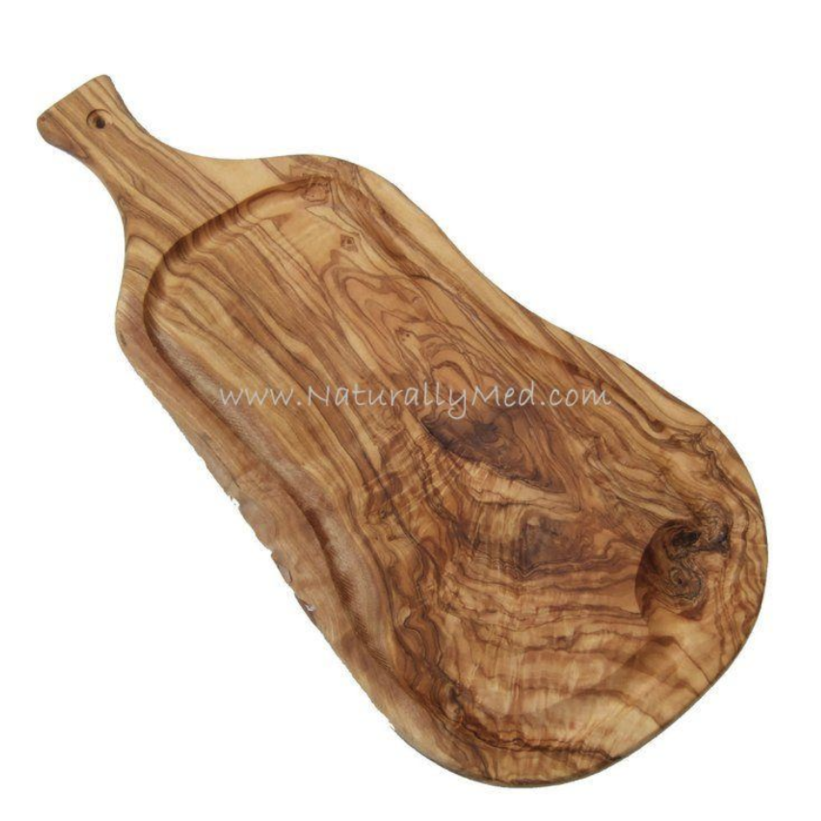 Naturally Med Olive Wood Carving Board / Steak Board, with Handle - 19.5"