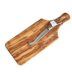 Naturally Med Olive Wood Cheese Board w/ Knife Gift Set