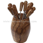 Naturally Med Olive Wood Olive Picks (6) in Barrel | Naturally Med