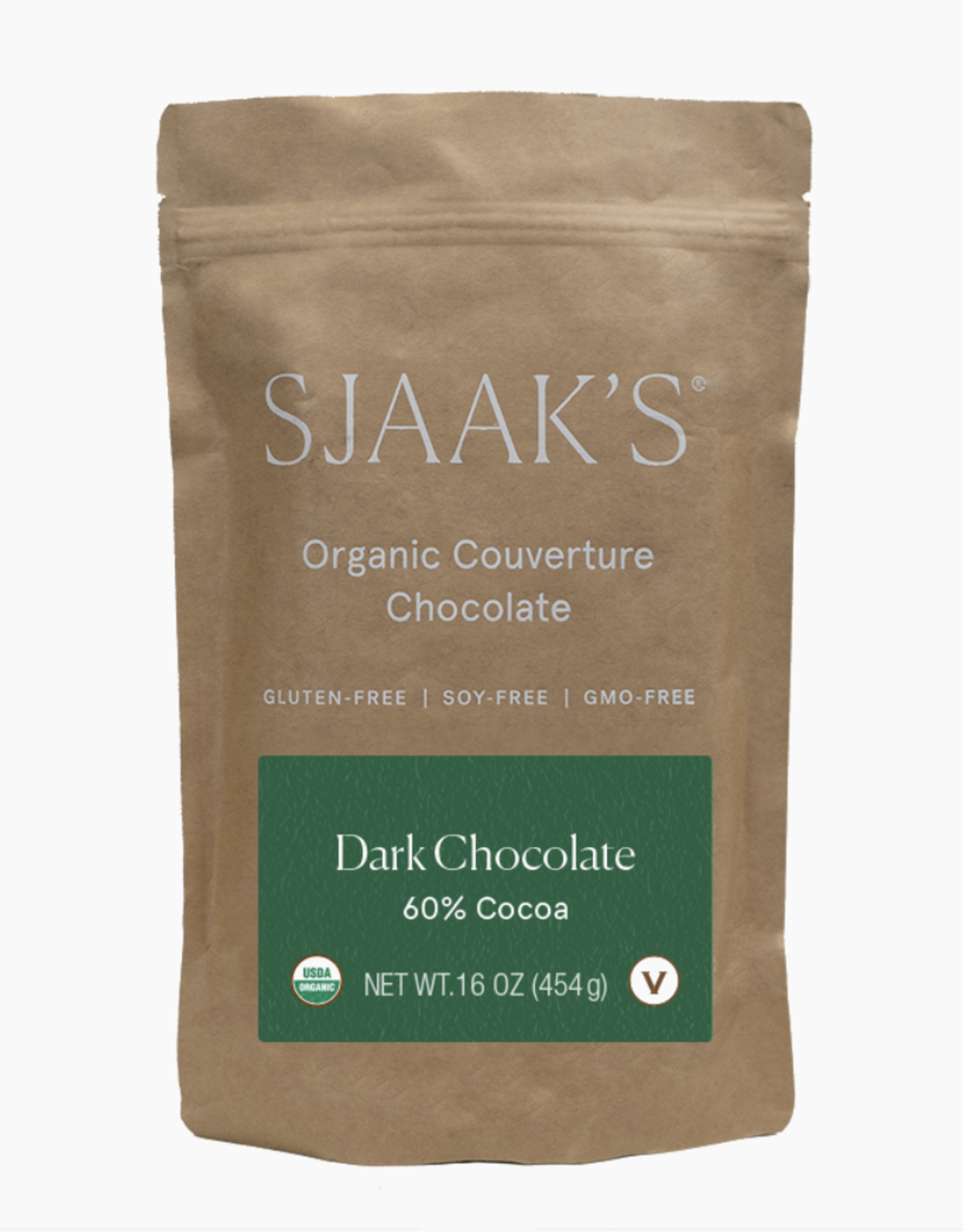 Sjaak's Organic Chocolates Couverture Dark Choc Bar 16oz