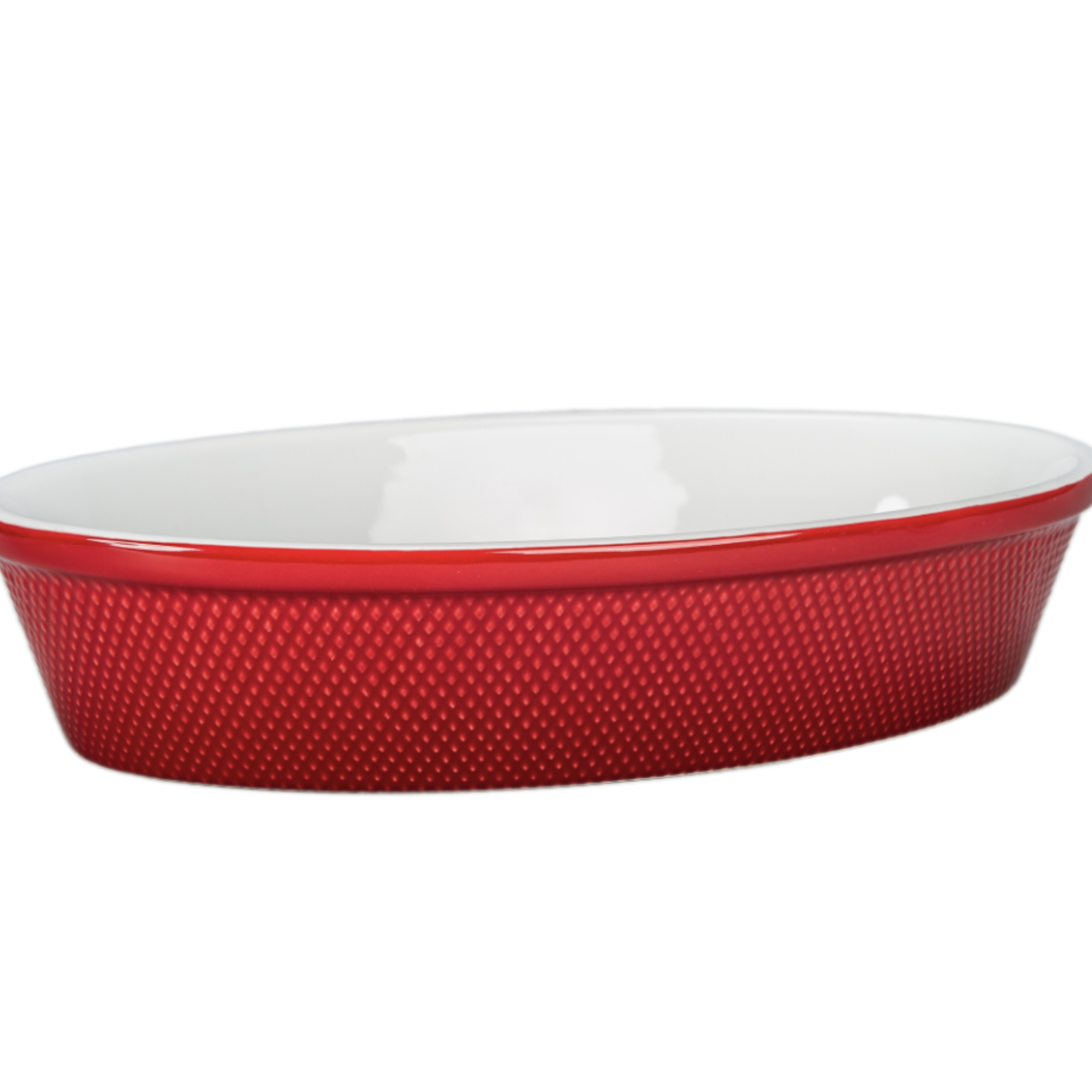 BIA Cordon Bleu Oval Baker, Diamond Pattern, Red | BIA Cordon Bleu