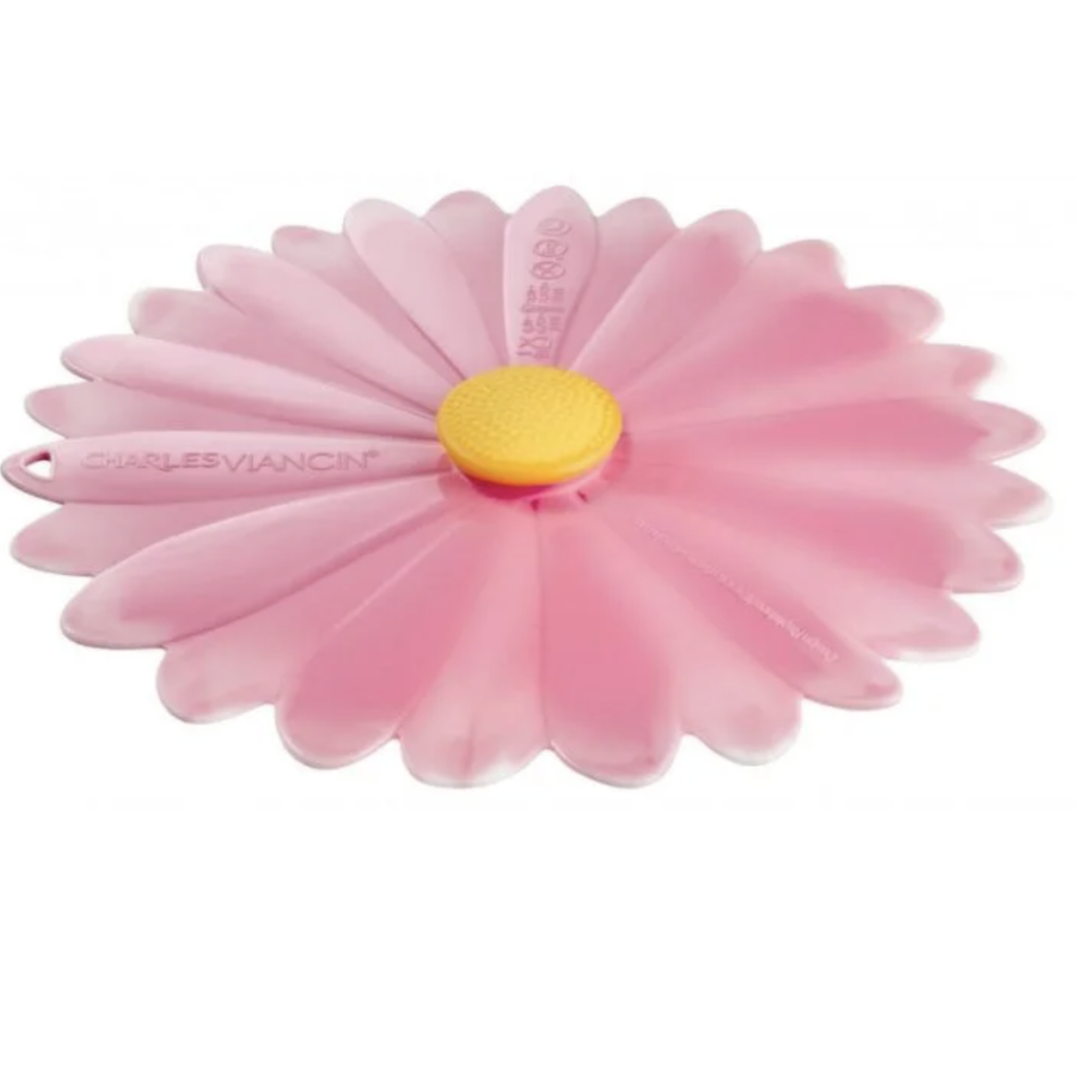Charles Viancin Daisy Lid, 9", Pink / White | Charles Viancin