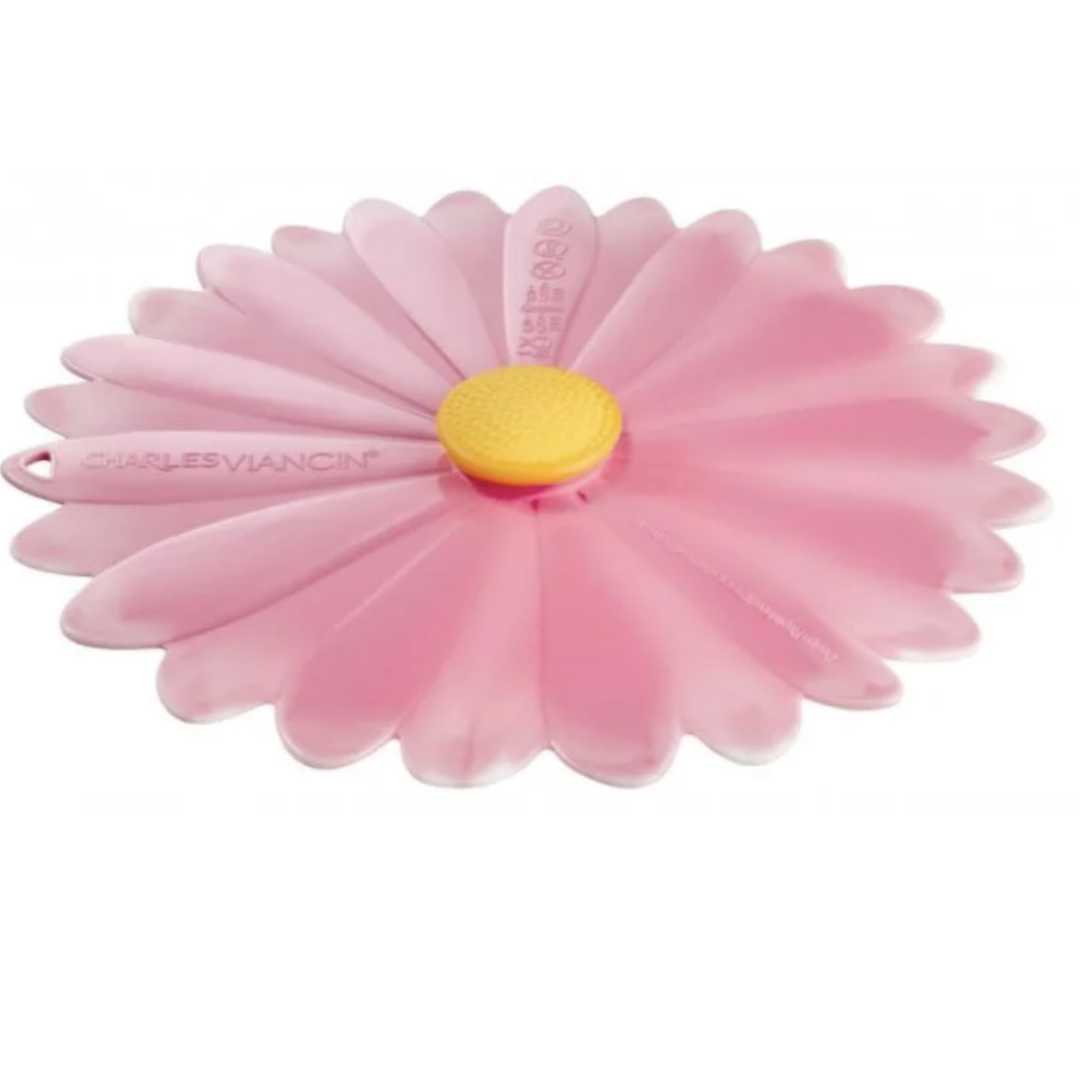 Charles Viancin Daisy Lid, 9", Pink / White