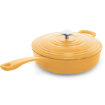 Chantal Cast Iron Skillet w/lid, 4 qt, Marigold Yellow | Chantal