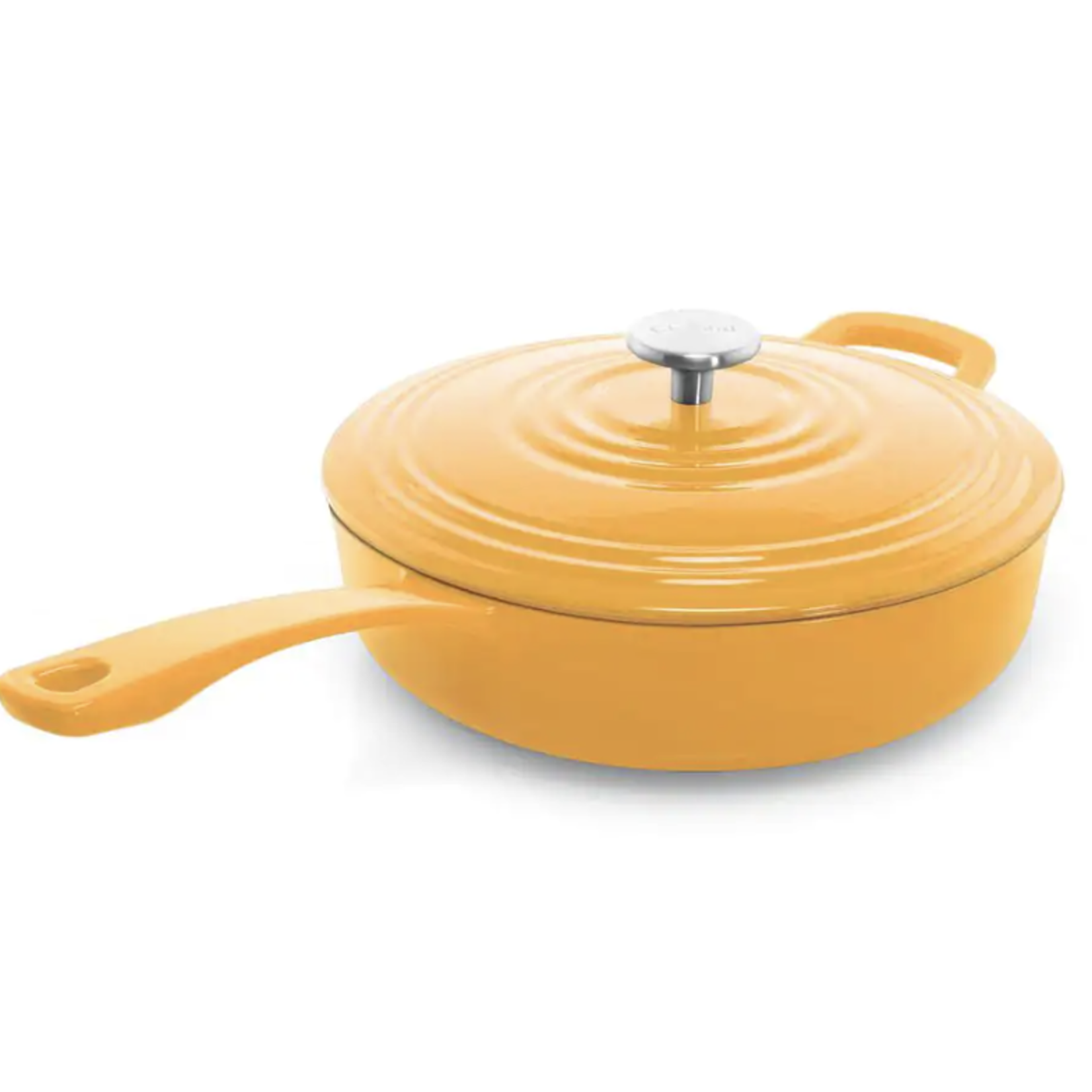 Chantal Cast Iron Skillet w/lid, 4 qt, Marigold Yellow | Chantal