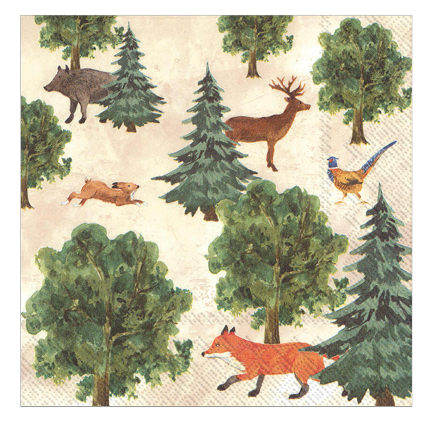 Boston International Luncheon Napkin, Animals & Trees | Boston International