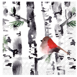 Boston International Luncheon Napkin, Bird In Birch