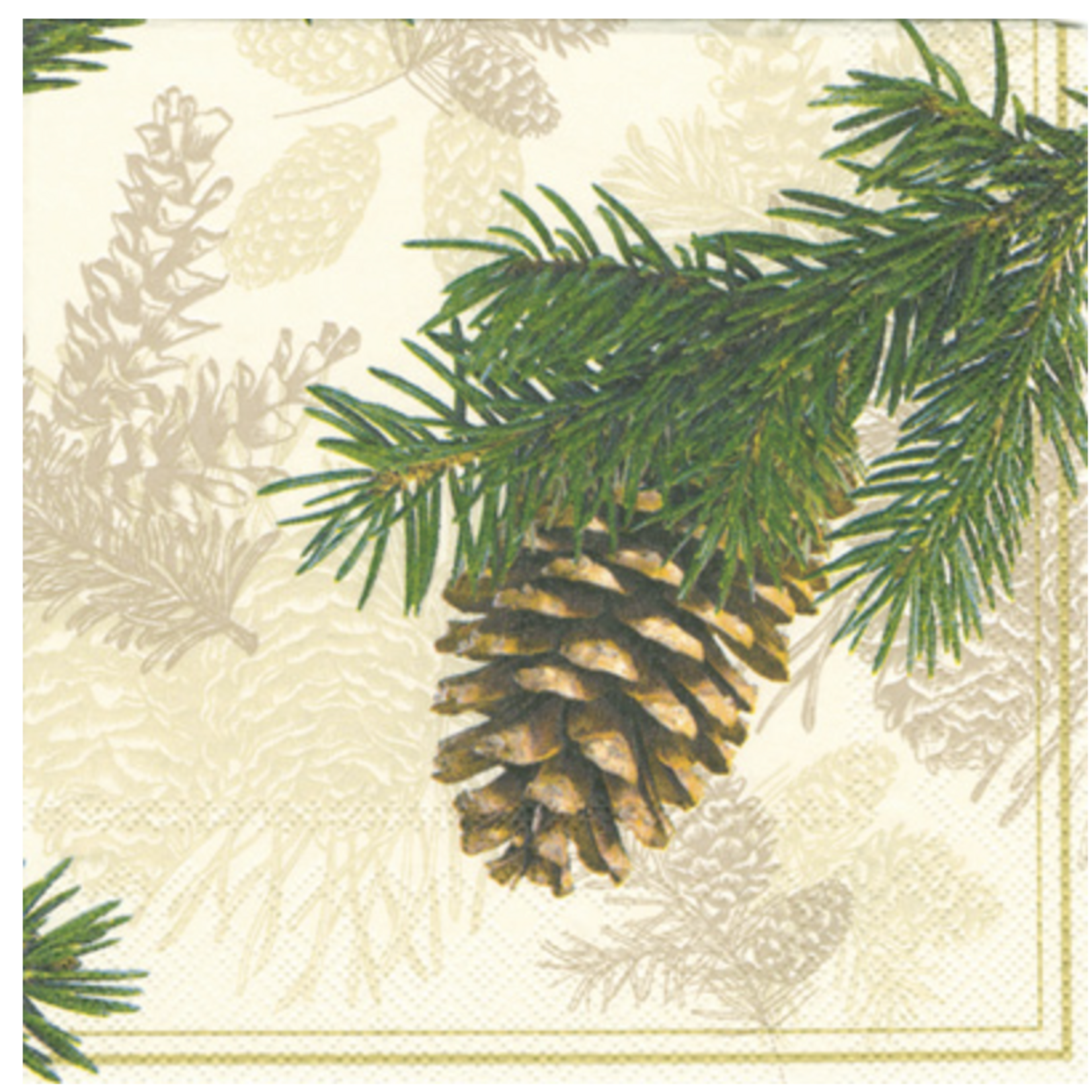 Boston International Cocktail Napkin, Fir Cone Cream | Boston International
