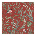 Boston International Luncheon Napkin, Winter Greens red | Boston International