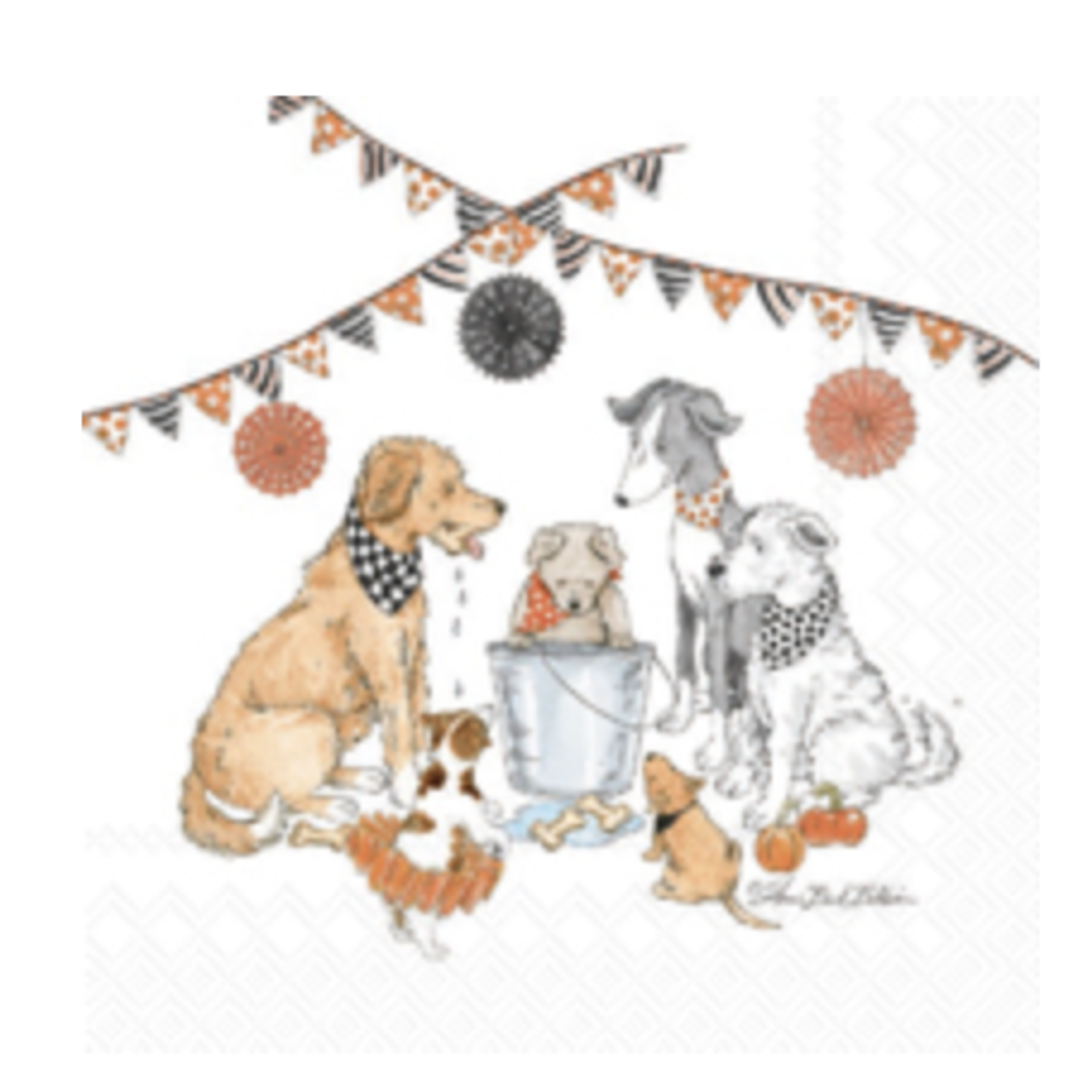 Boston International Cocktail Napkin, Halloween Party Dogs | Boston International
