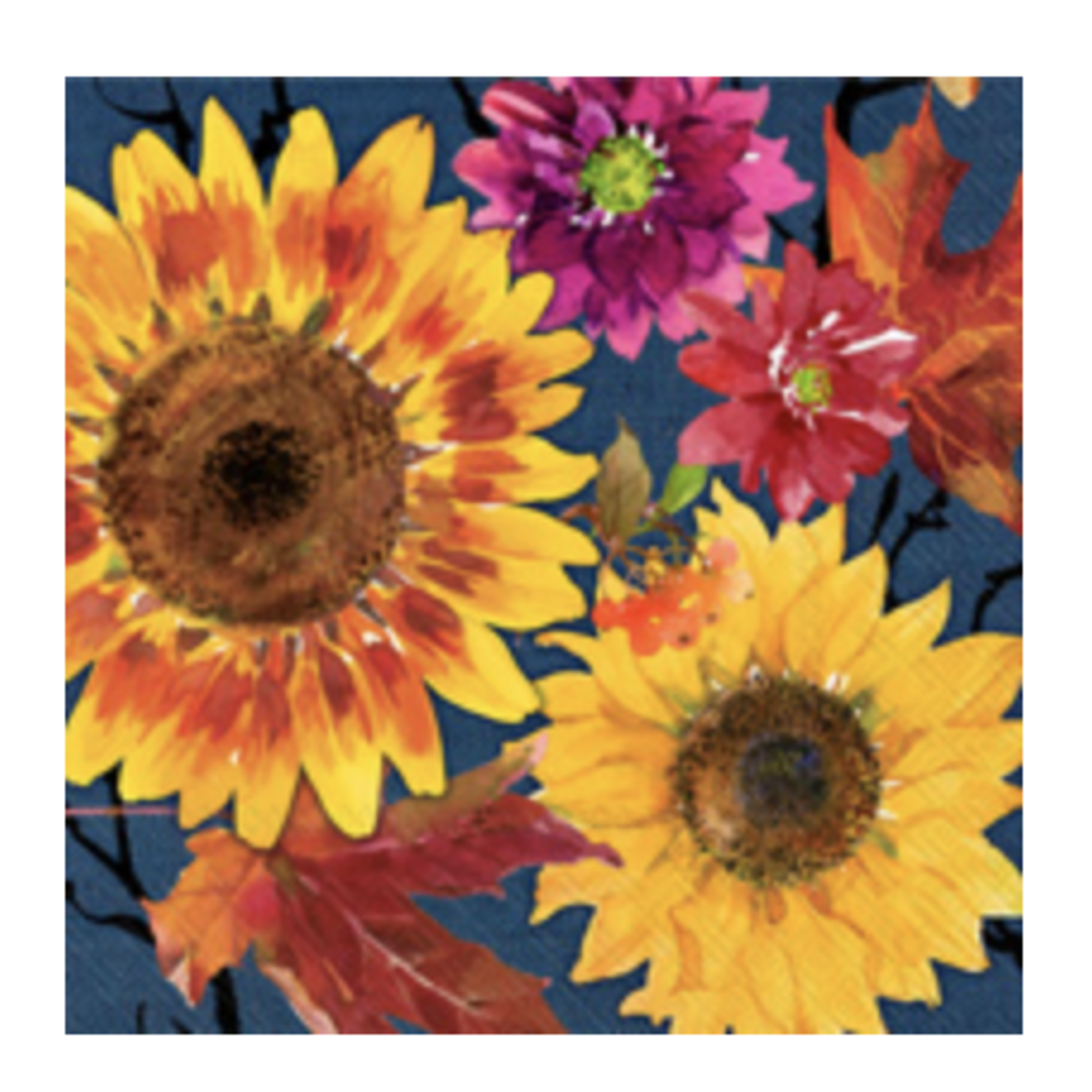 Boston International Cocktail Napkin, Fall Flowers