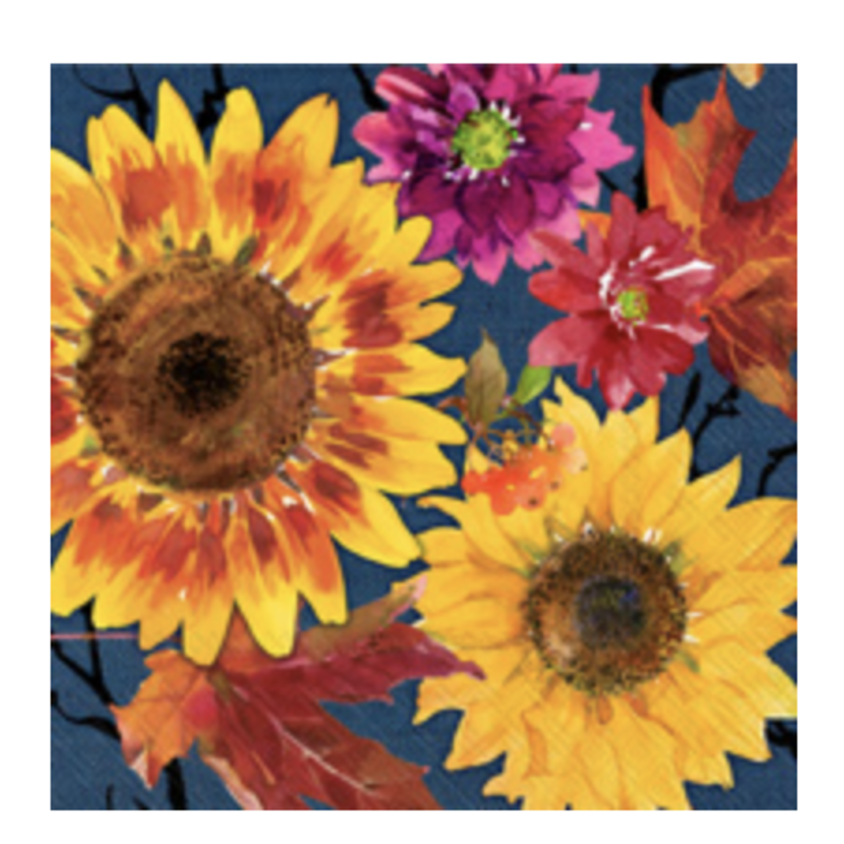 Boston International Luncheon Napkin, Fall Flowers
