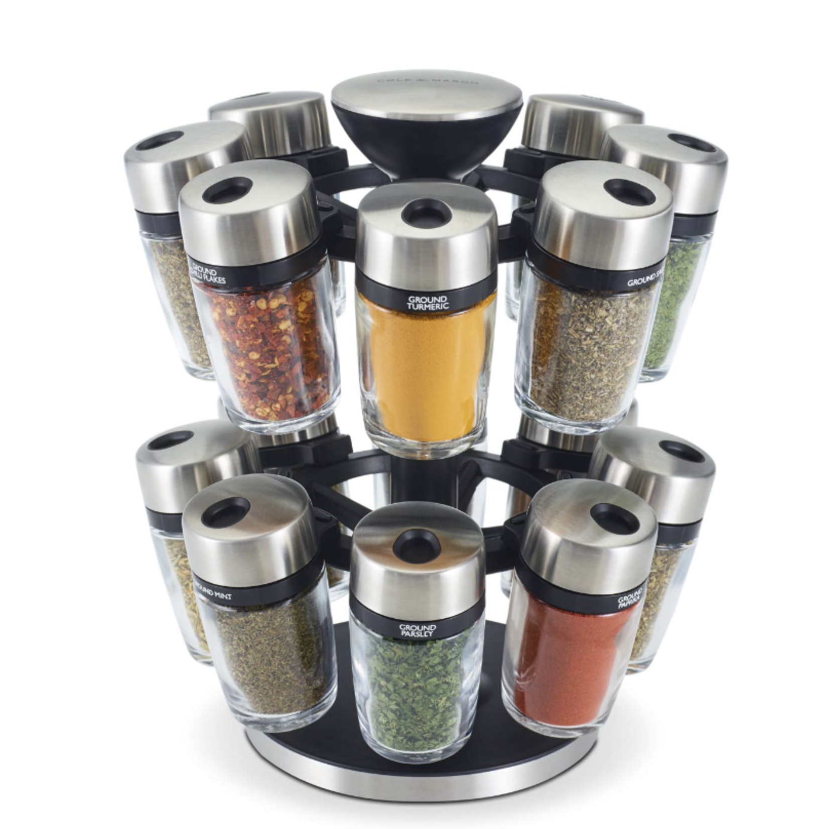 DKB Zyliss/Cole&Mason/Swissmar/AdHoc Glass Spice Carousel, 16ct | DKB Zyliss/Cole&Mason/Swissmar/AdHoc