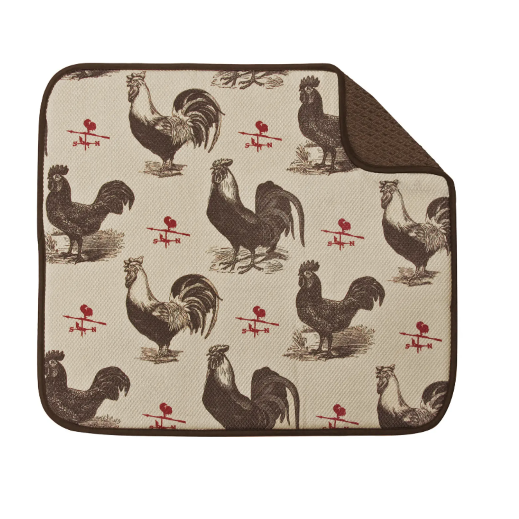 Dish Drying Mat. Farmhouse Rooster