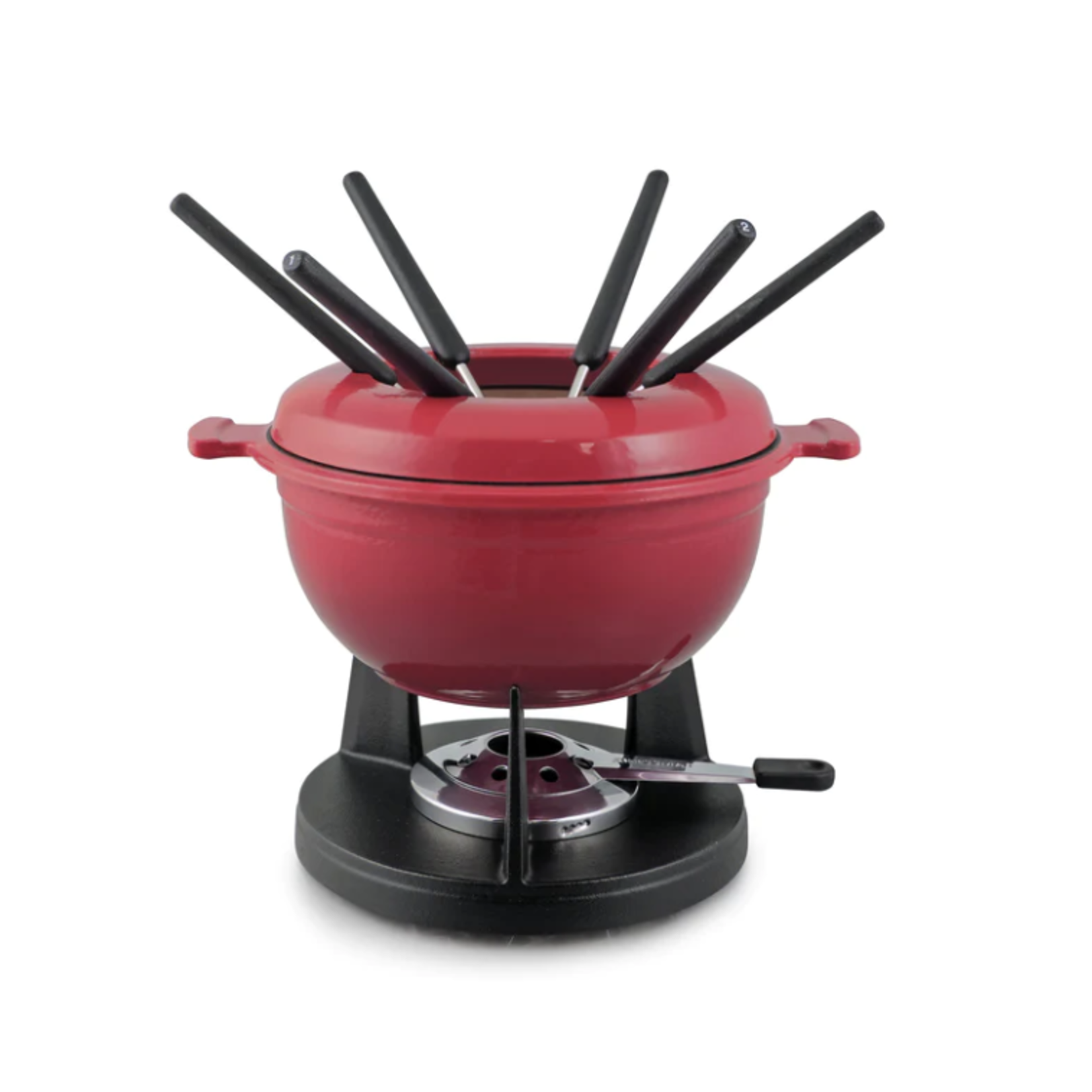 DKB Zyliss/Cole&Mason/Swissmar/AdHoc Lucerne 10 Pc Cast Iron Fondue Set - Red | Swissmar