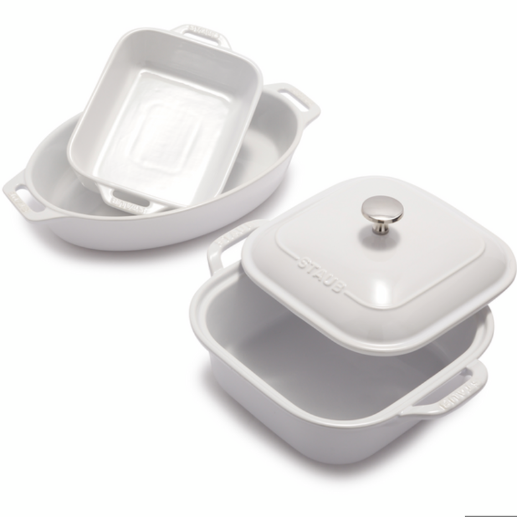 Staub Ceramic Baking Dish Set/4 White | Staub