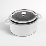 Staub Round Cocotte w/ Glass Lid, 4Qt, White Truffle | Staub