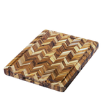Teak Haus Herringbone Cutting Board with Hand Grips and Juice Canal