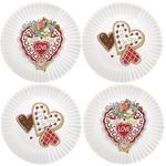 Mary Lake-Thompson Melamine Plates Set of 4 - Valentine Cookies