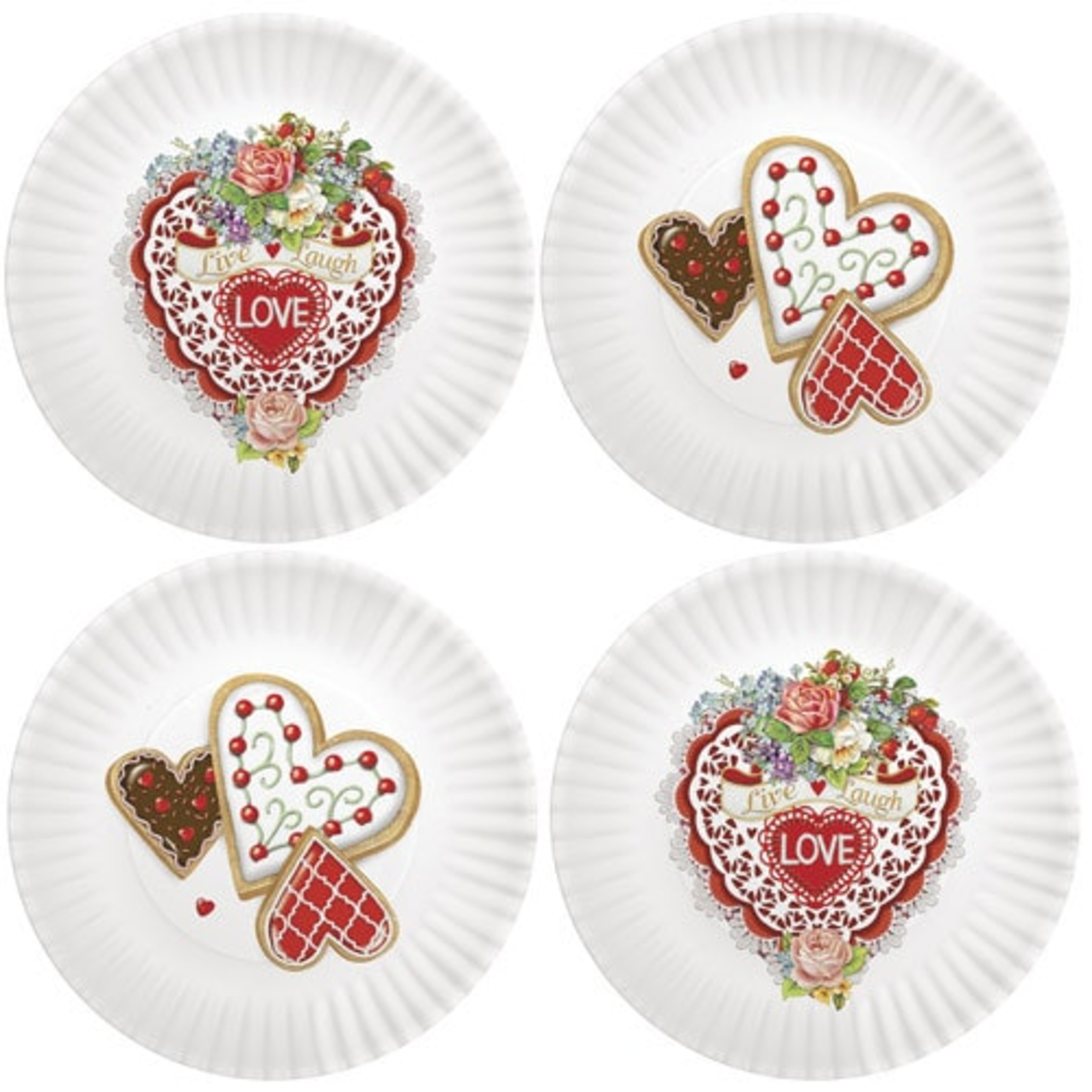 Mary Lake-Thompson Melamine Plates Set of 4 - Valentine Cookies
