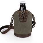 Picnic Time Growler Tote w/ Glass Growler, Green | Picnic Time