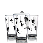 1 Brilliant Gift Pint Glass - Fishing Flies Silhouette