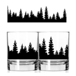 1 Brilliant Gift Pine trees silhouette Whiskey | 1 Brilliant Gift