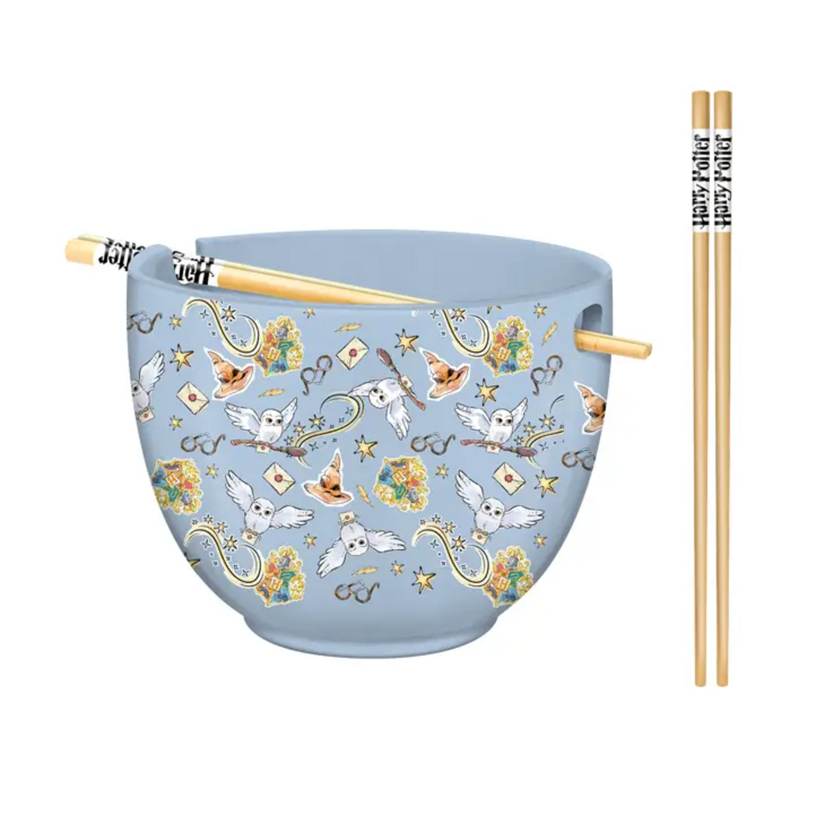 Silver Buffalo Bowl & Chopstick - Harry Potter Hedwig | Silver Buffalo