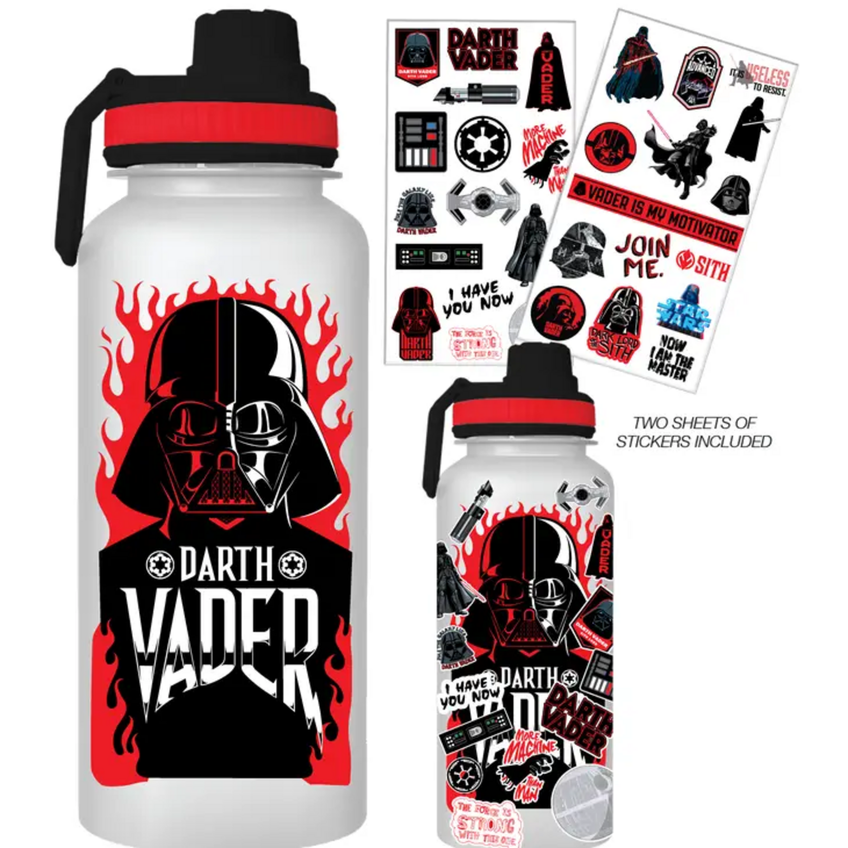 Silver Buffalo Star Wars 32oz. Twist Spout Plastic Bottle w/ Sticker Set | Silver Buffalo
