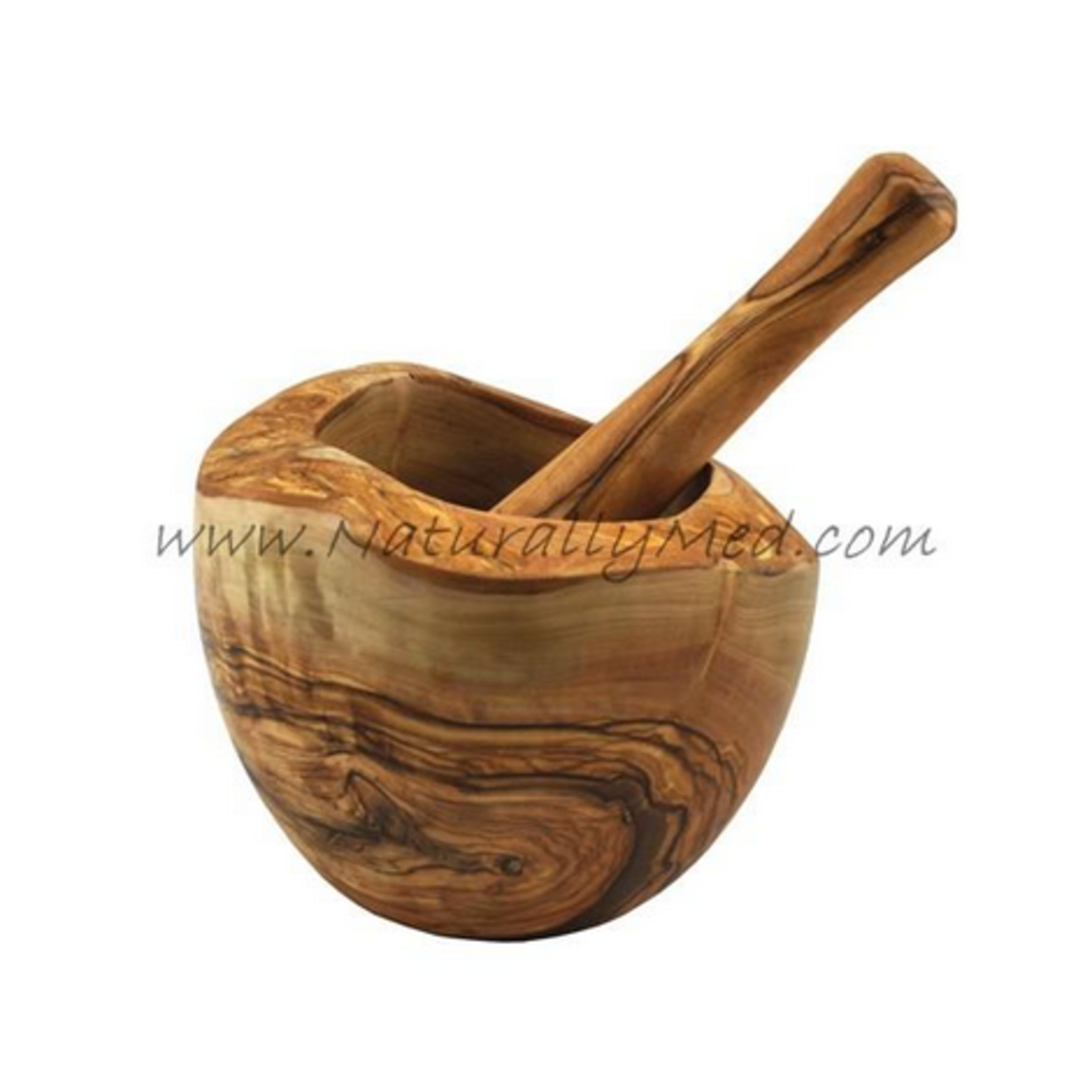 Naturally Med Olive Wood Mortar and Pestle 5.5"