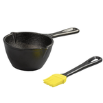 Lodge Seasoned Cast Iron Melting Pot and Silicone Brush