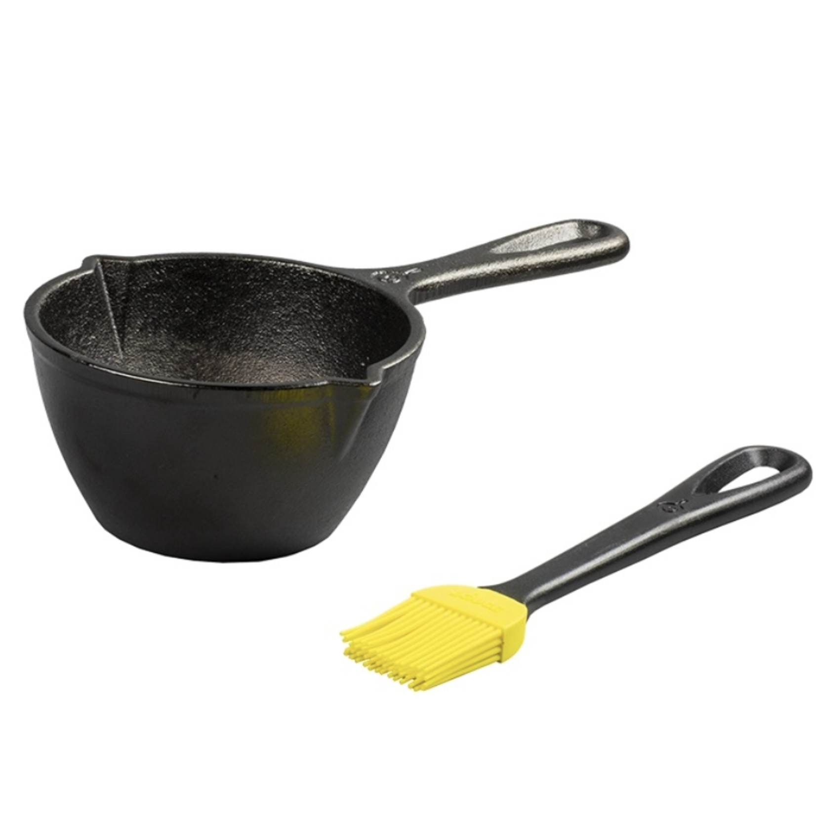 Lodge Seasoned Cast Iron Melting Pot and Silicone Brush