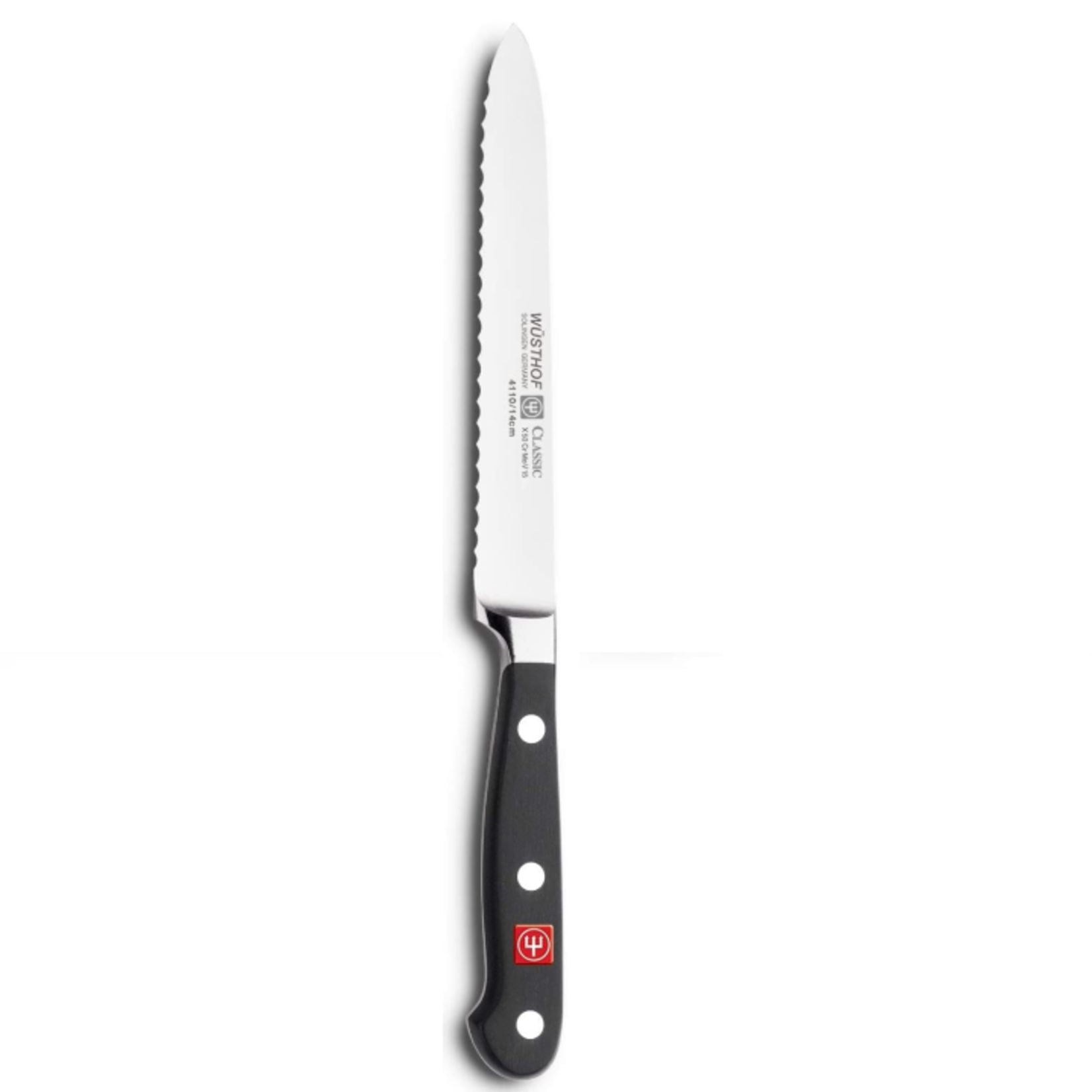 Wusthof Classic 5" Utility Knife, Serrated