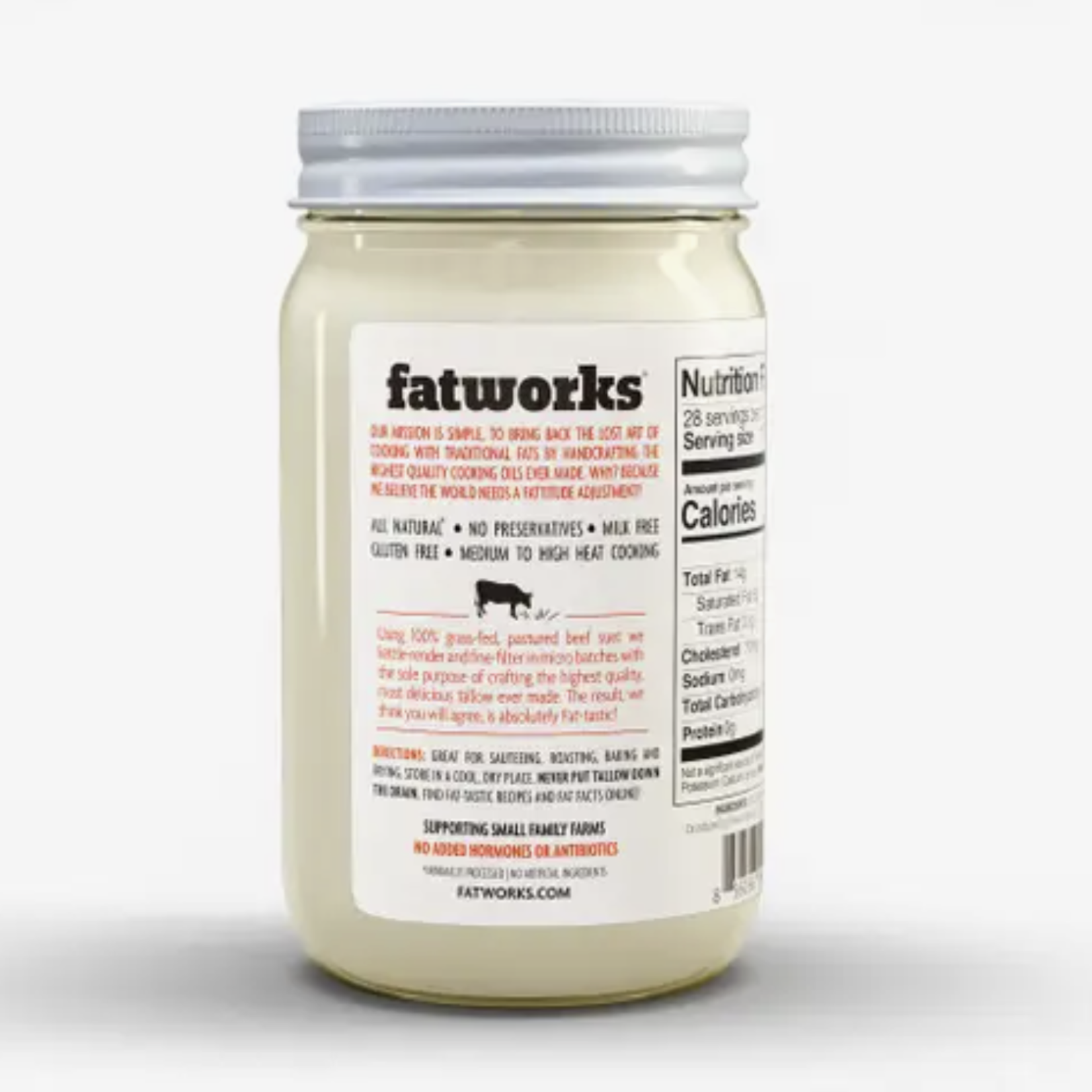 Fatworks Grass Fed Tallow 14 Oz | Fatworks