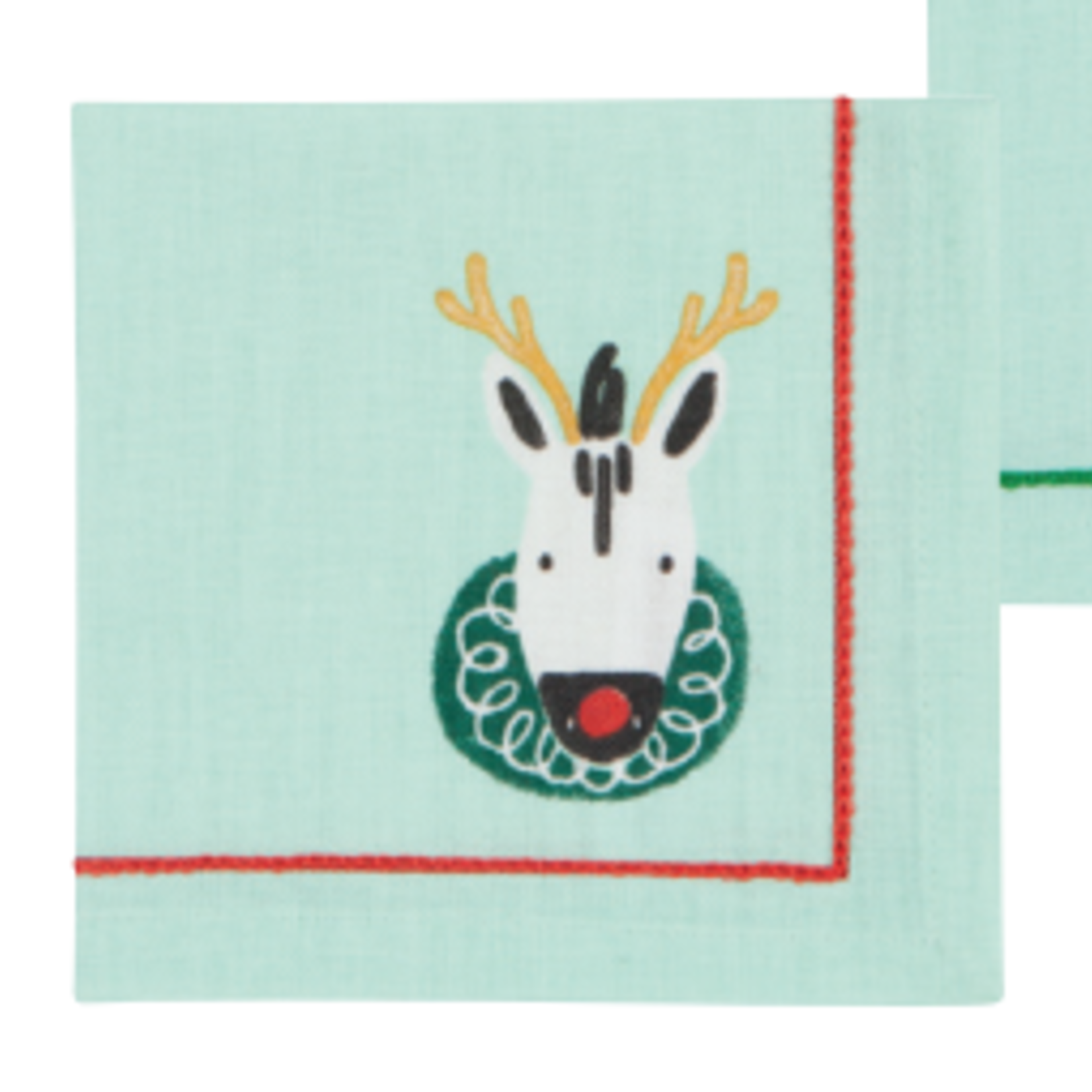 Danica Brands Rudolph Imposter Printed Cocktail Napkins Set/4 | Danica Brands
