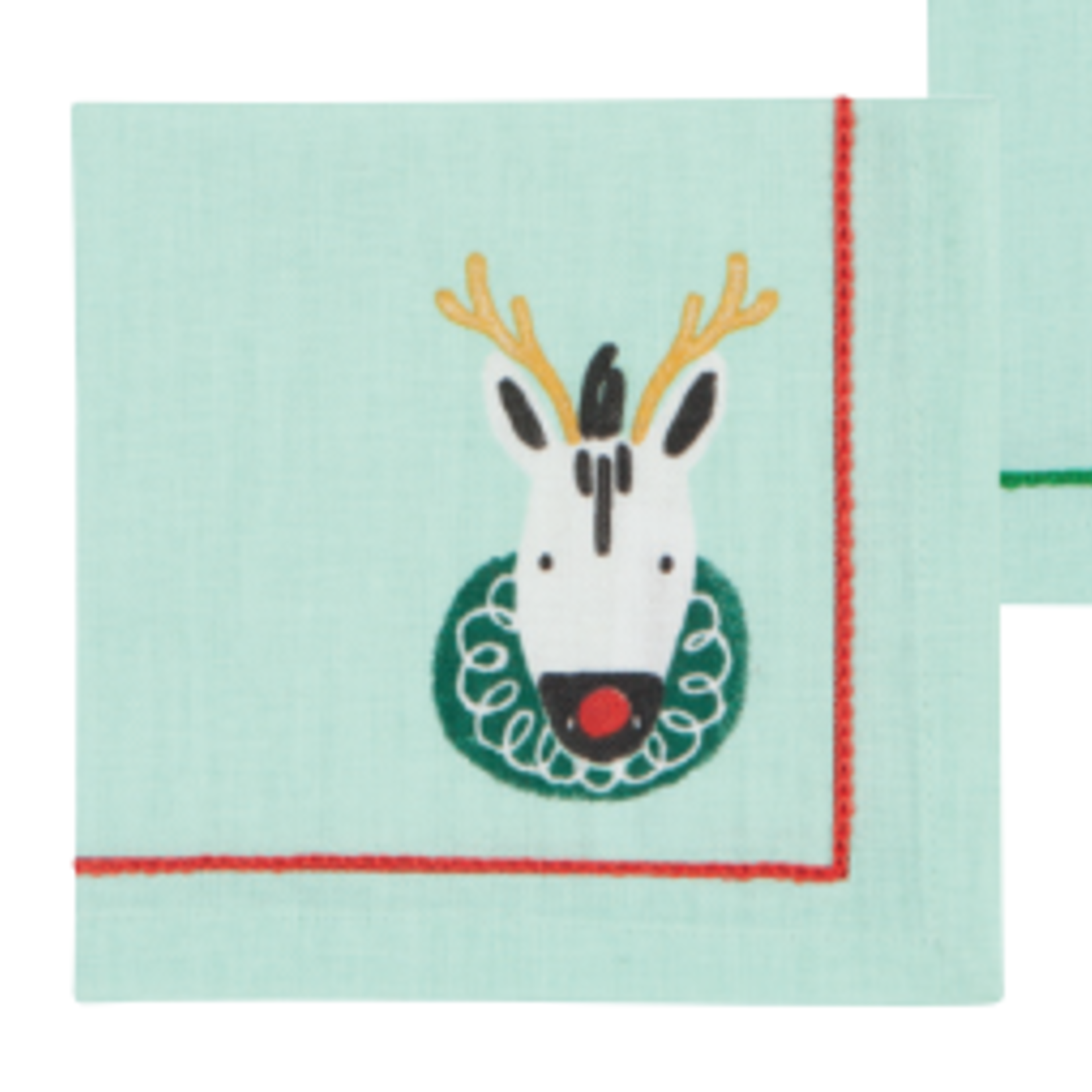 Now Designs Rudolph Imposter Printed Cocktail Napkins Set/4