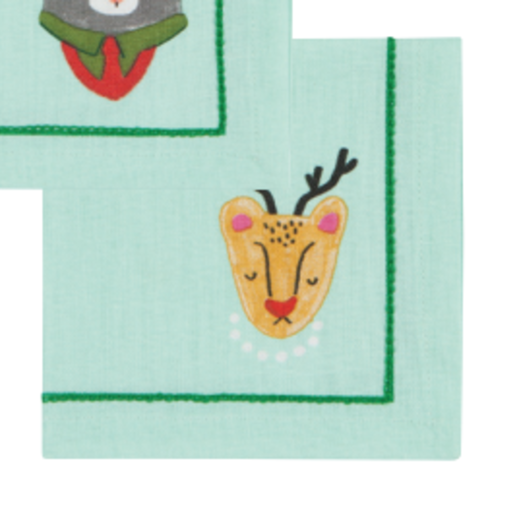 Now Designs Rudolph Imposter Printed Cocktail Napkins Set/4