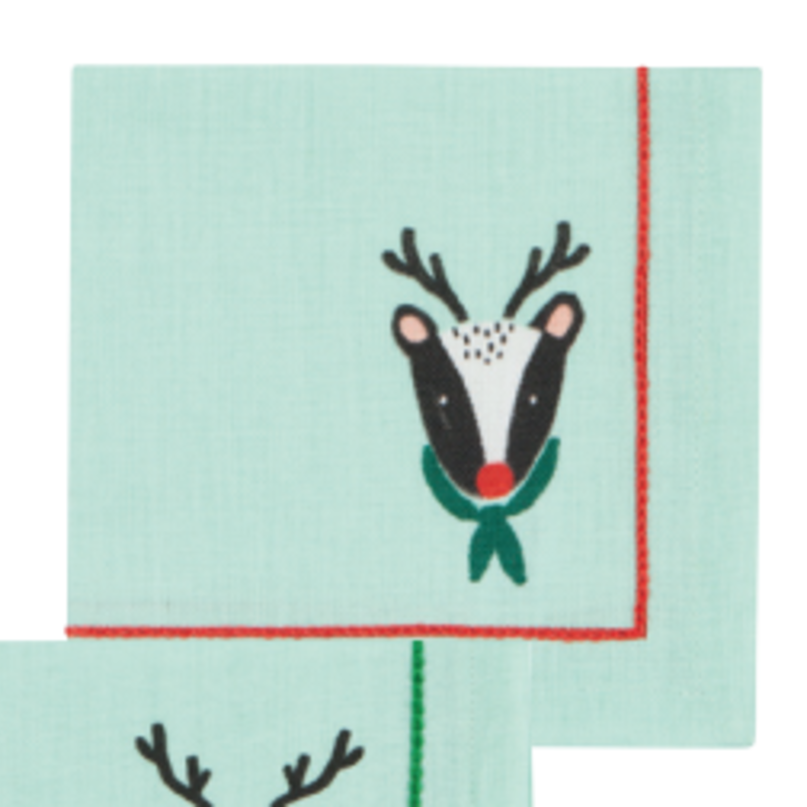 Danica Brands Rudolph Imposter Printed Cocktail Napkins Set/4 | Danica Brands
