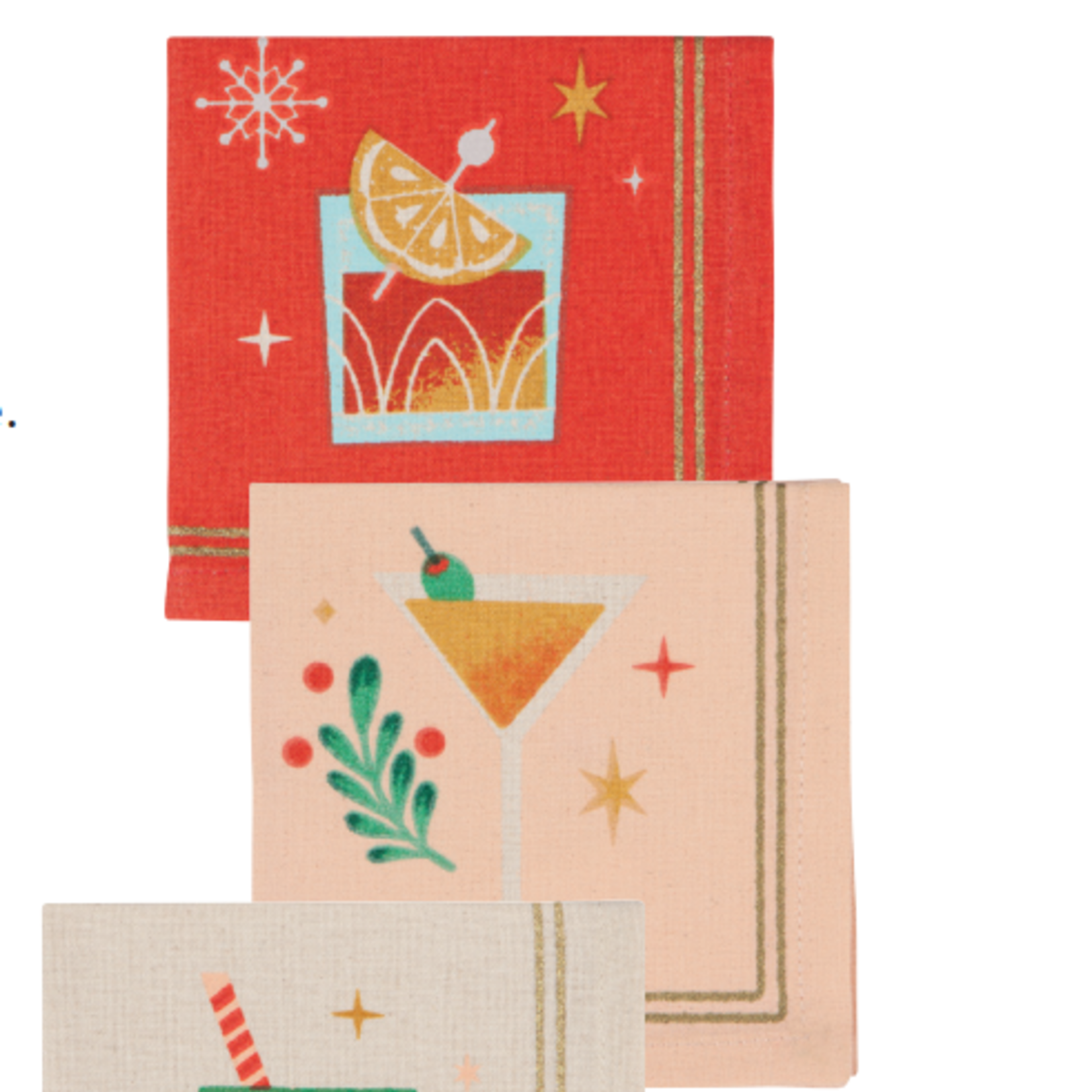 Now Designs Napkins, Cocktail Set/4 - Spirits Bright