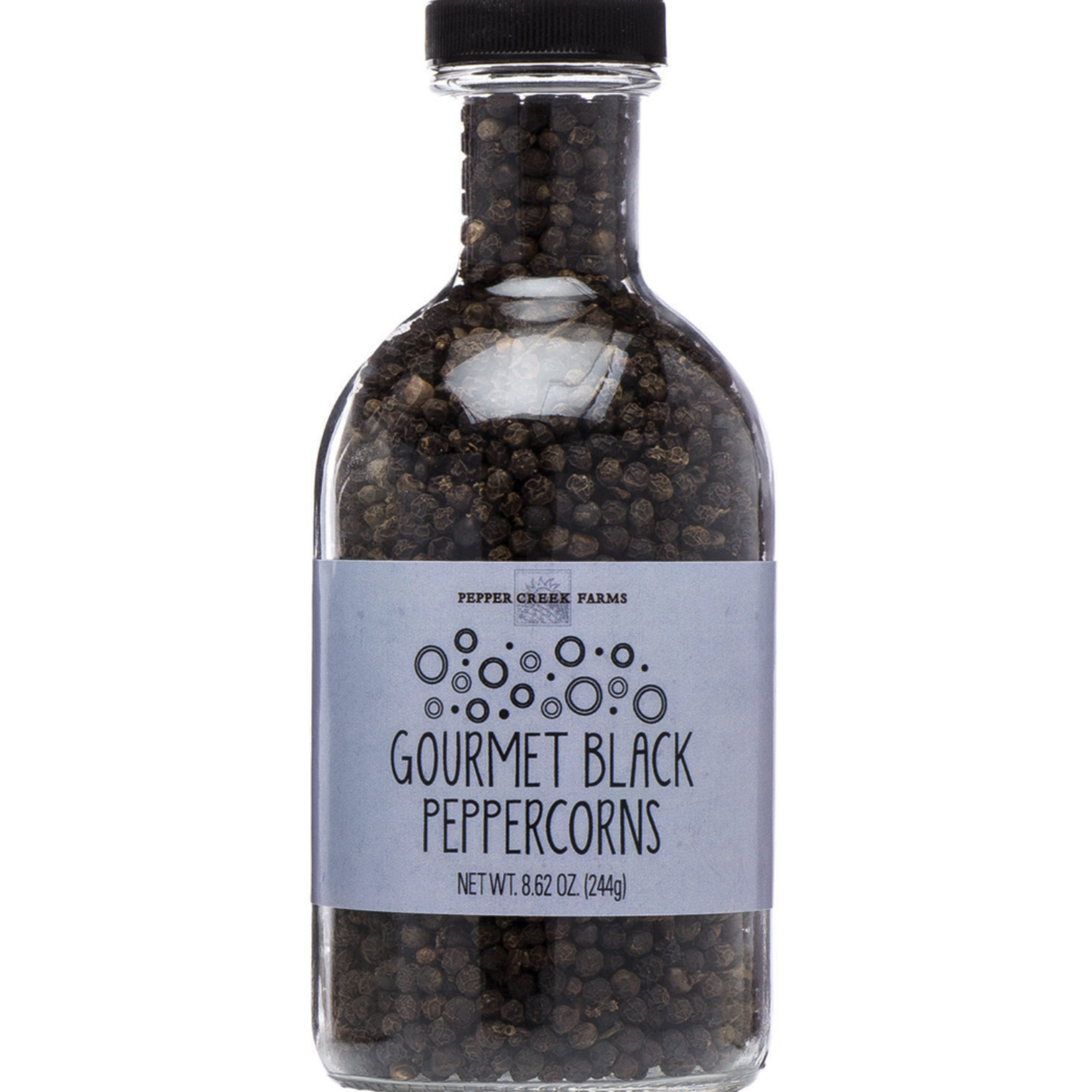 Pepper Creek Farms Black Peppercorns Stout Jar 8.62 Oz. | Pepper Creek Farms