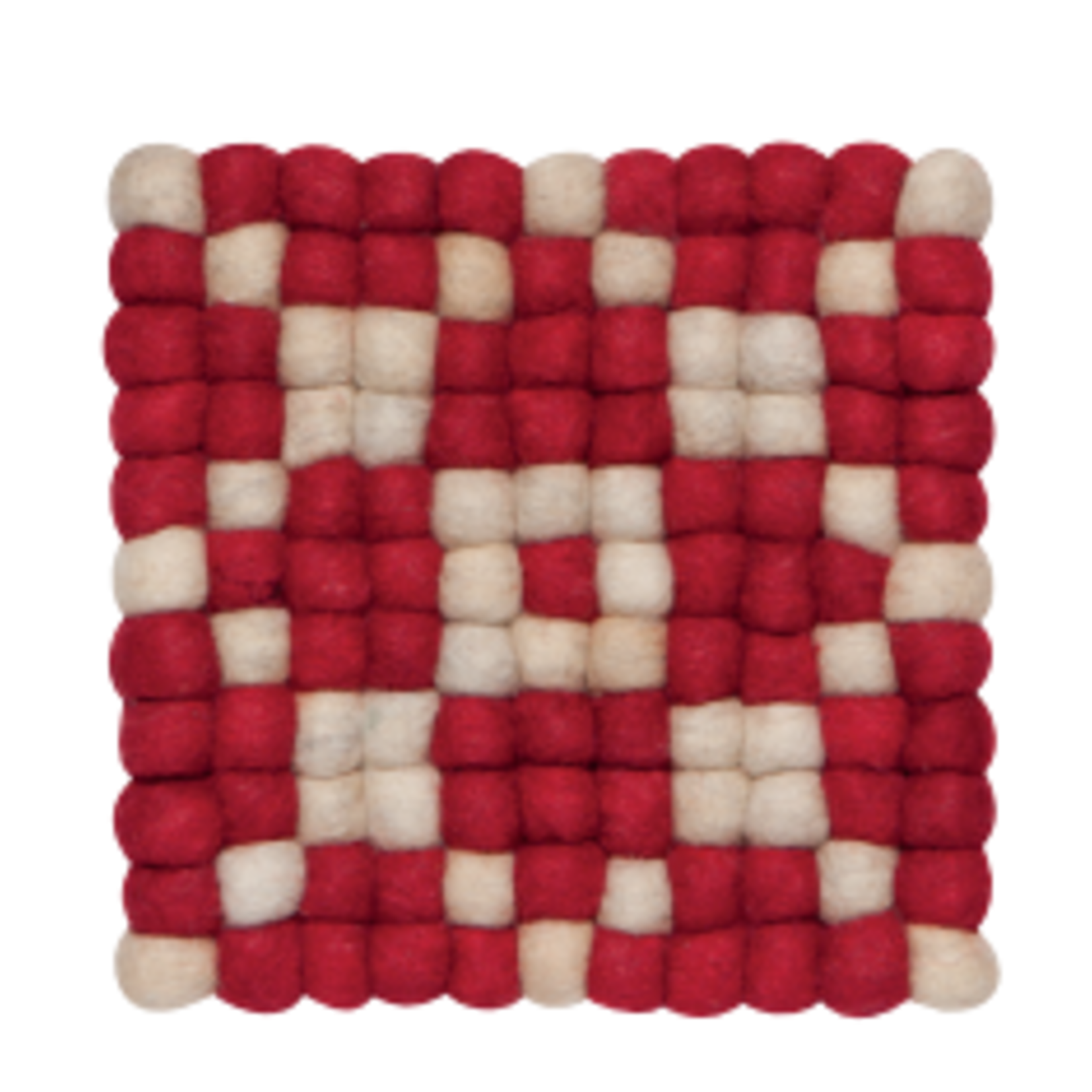 Danica Brands Cranberry Wool Felt Ball Trivet | Danica Brands