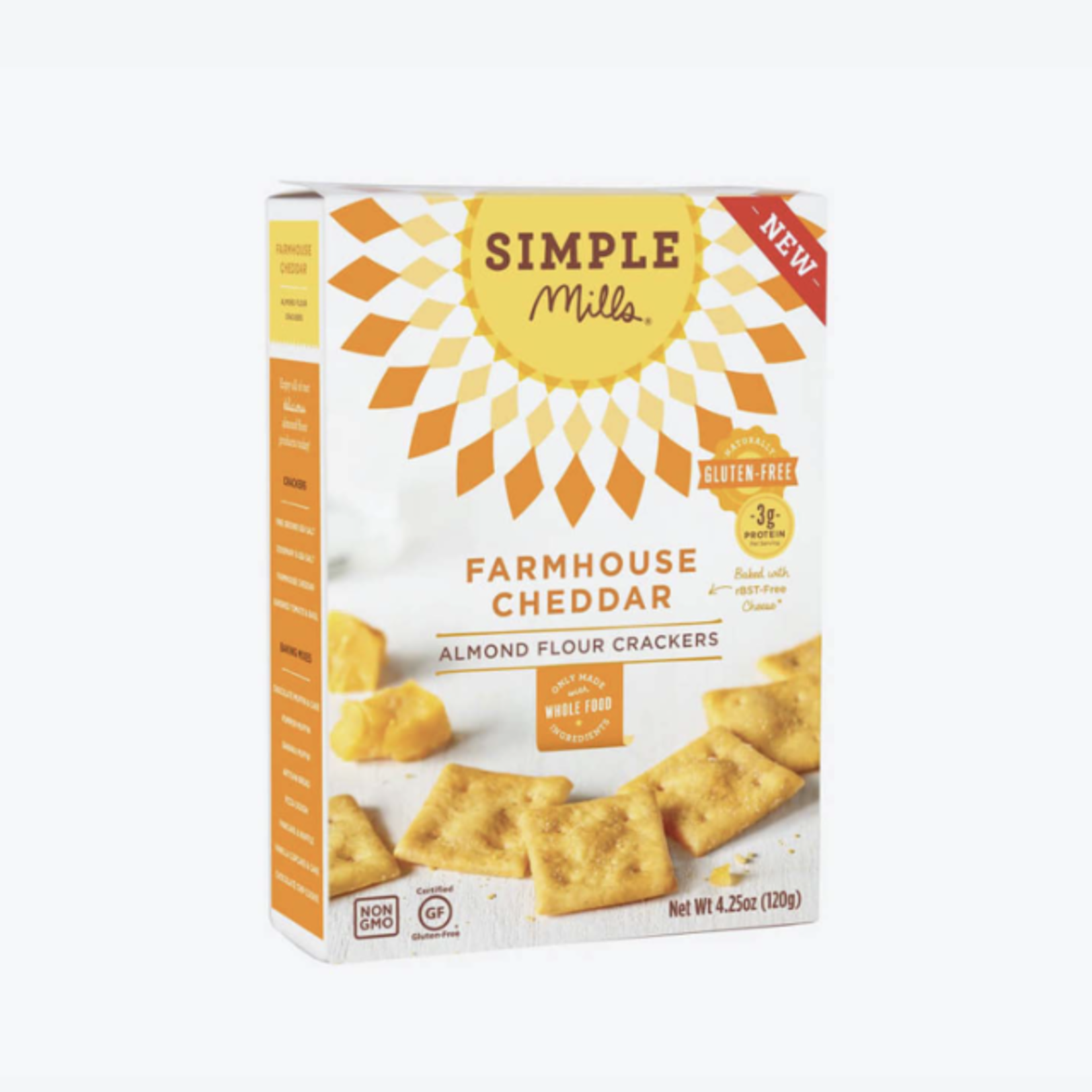 Simple Mills Farmhouse Cheddar Almond Flour Crackers, 4.25 oz