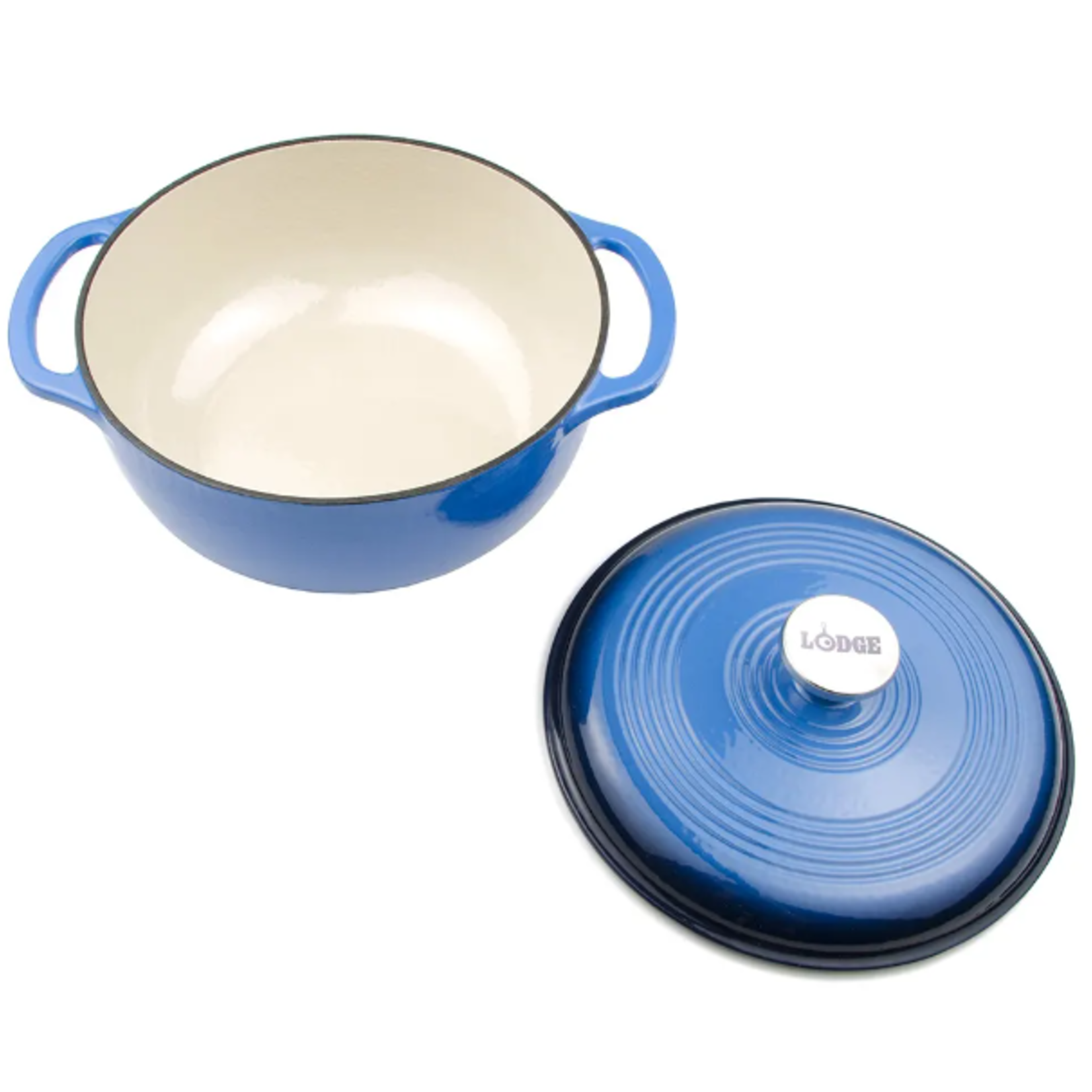 Lodge 6qt Cast Iron Enamel Dutch Oven Blue