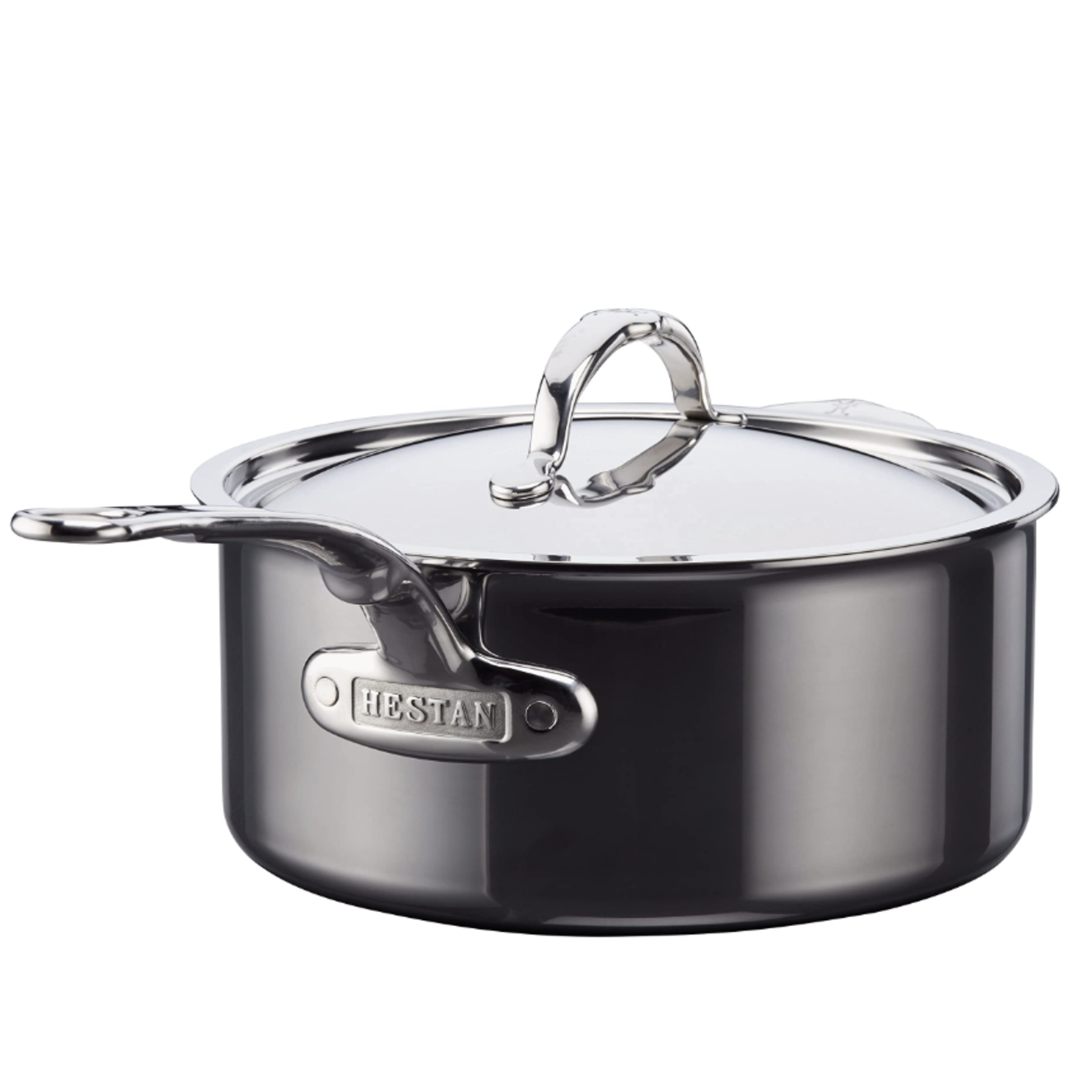 Hestan 4 Qt. Covered Saucepan with Helper Handle, Nanobond Titanium | Hestan