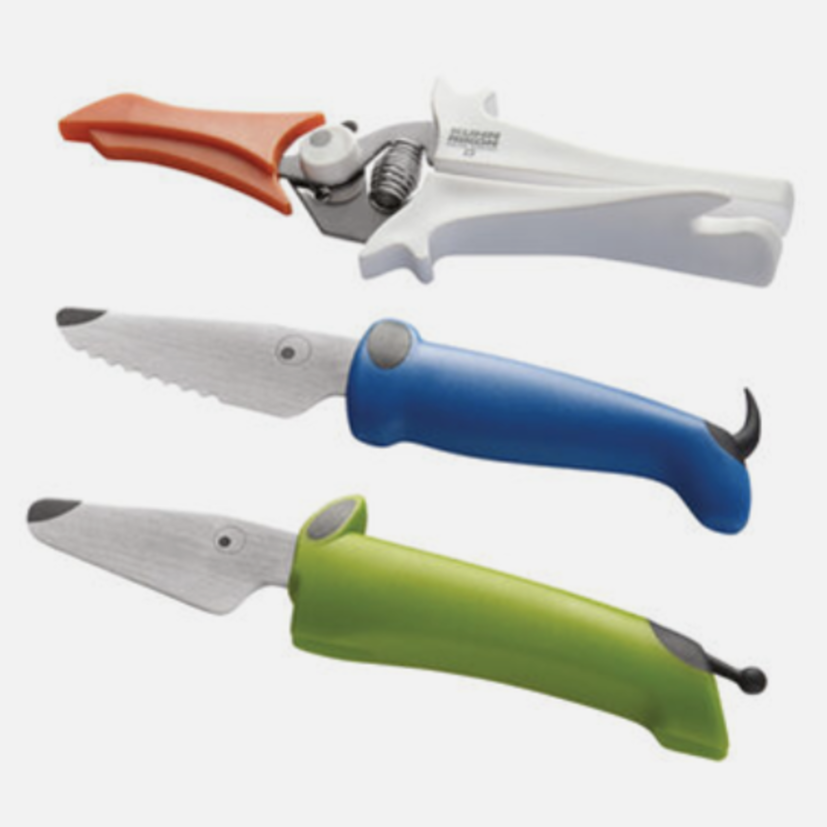 Kuhn Rikon Esstl. Set Par. 3", Serrated 3", Snips (blu/grn) | Kuhn Rikon