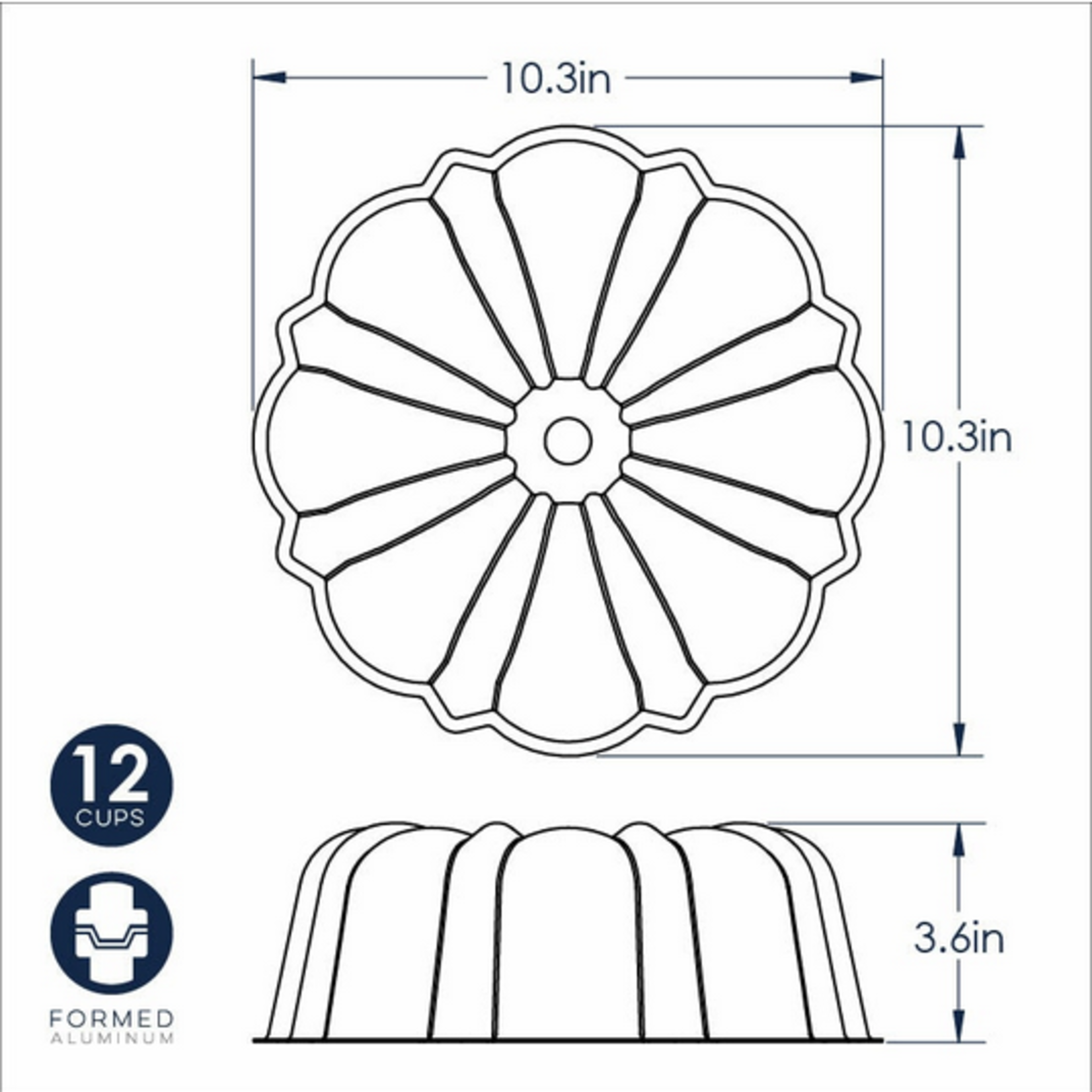 12 CUP FORMED BUNDT PAN