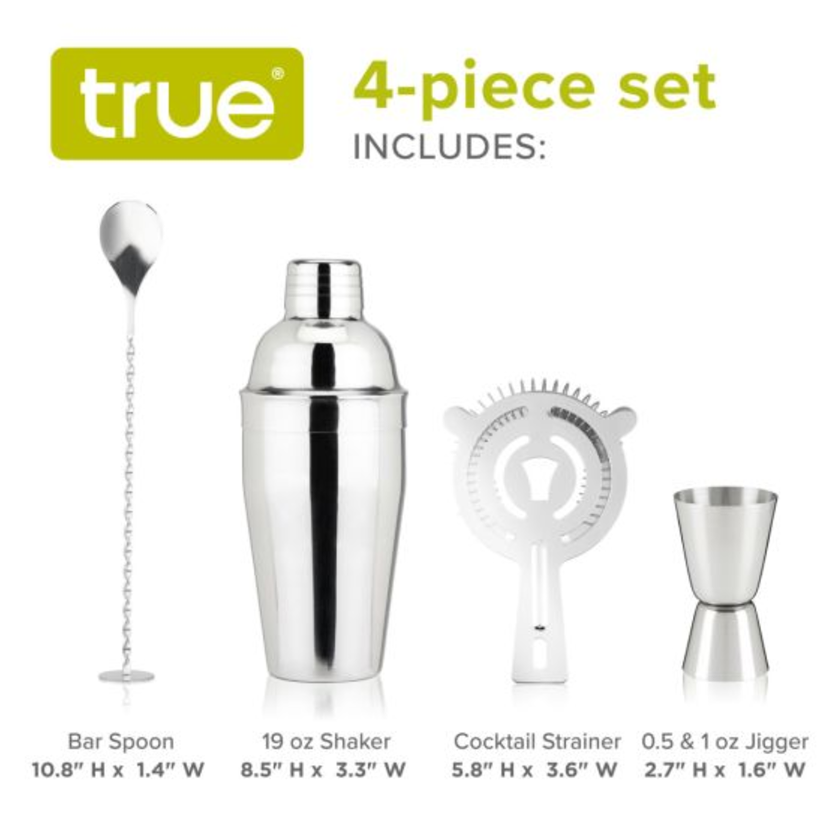 True Fabrications Stainless Steel Barware Set